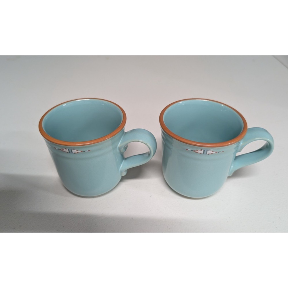 Noritake Stoneware Mugs Boulder Ridge Set Of 2 Made In Japan Turquoise